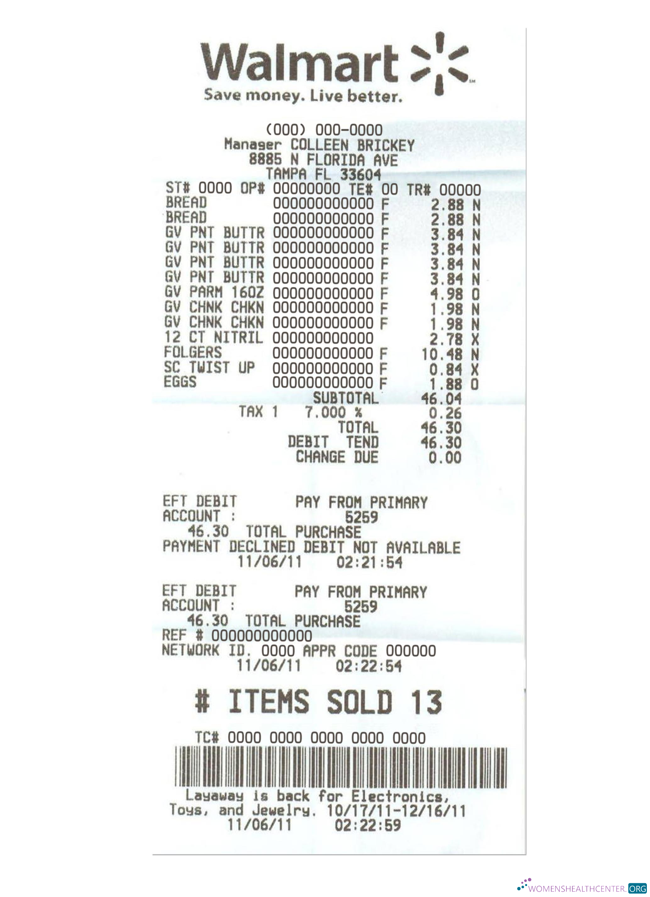 Download WALMART payment check version 2 Photoshop template